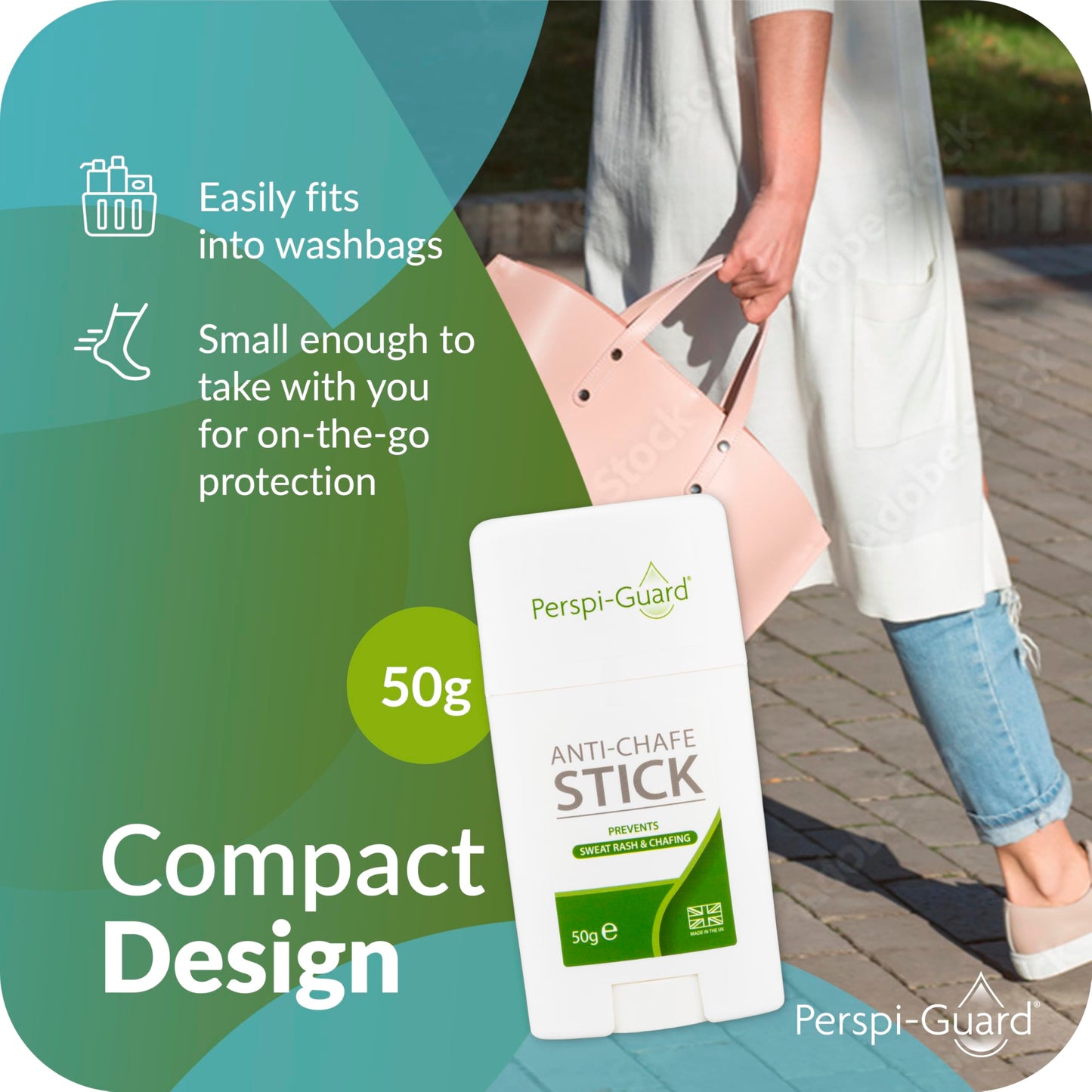 Perspi-Guard Anti Chafe Stick - Soothing Anti Chafe Balm with Aloe Vera for Sweat Rash - Anti Chafing Chub Rub Stick for Running, Cycling - 50 g (50g (Triple Pack))