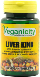 Veganicity Liver Kind : One-a-Day Multi Nutrient Supplement for Liver Support : 30 Tablets