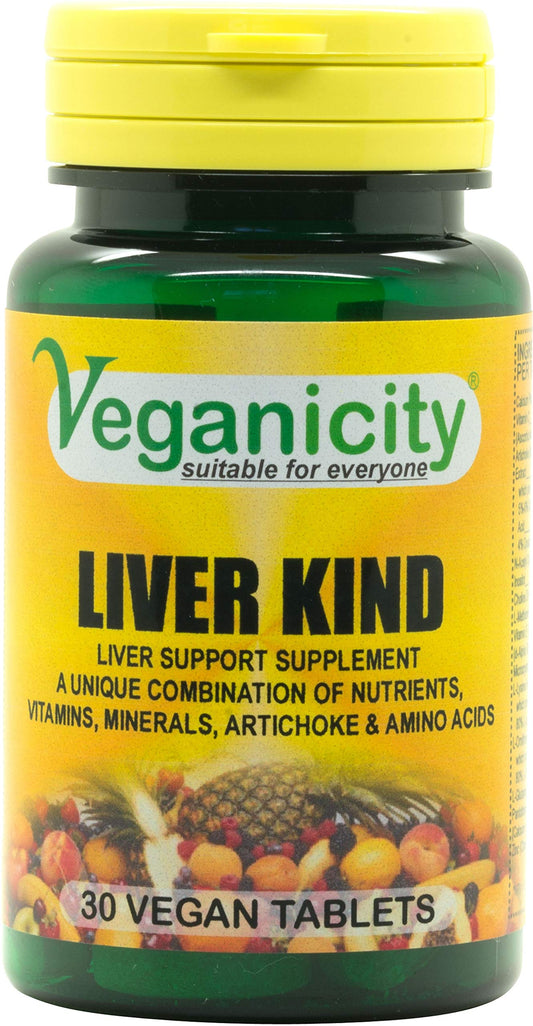 Veganicity Liver Kind : One-a-Day Multi Nutrient Supplement for Liver Support : 30 Tablets