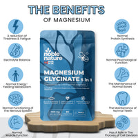 NobleNature Magnesium Glycinate 5-in-1 Complex Formulated by PhD Expert High Strength 1900mg Supplements as Bisglycinate, Malate, Citrate, Oxide & Vitamin B6-90 GMO Free Capsules, 384mg Elemental, UK Made (90)