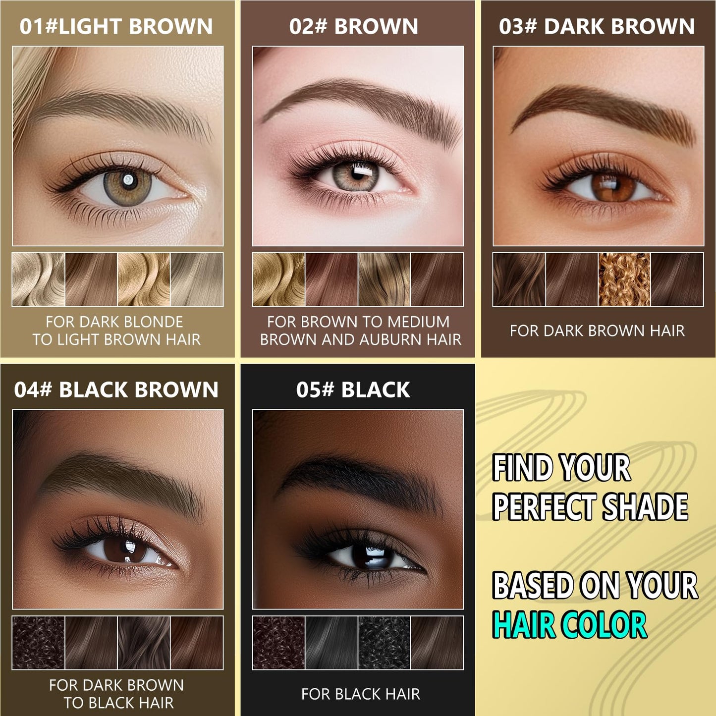 Weixinbuy 2-IN-1 Microblading Eyebrow Pen Long-lasting, Waterproof Eyebrow Pencil Dual-Ended with 4-Fork-Tip & Brow Brush & Clear Brow Gel, Fluffy & Defined Brows for Natural-Looking (2# Black)