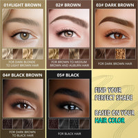 Weixinbuy 2-IN-1 Microblading Eyebrow Pen Long-lasting, Waterproof Eyebrow Pencil Dual-Ended with 4-Fork-Tip & Brow Brush & Clear Brow Gel, Fluffy & Defined Brows for Natural-Looking (2# Black)