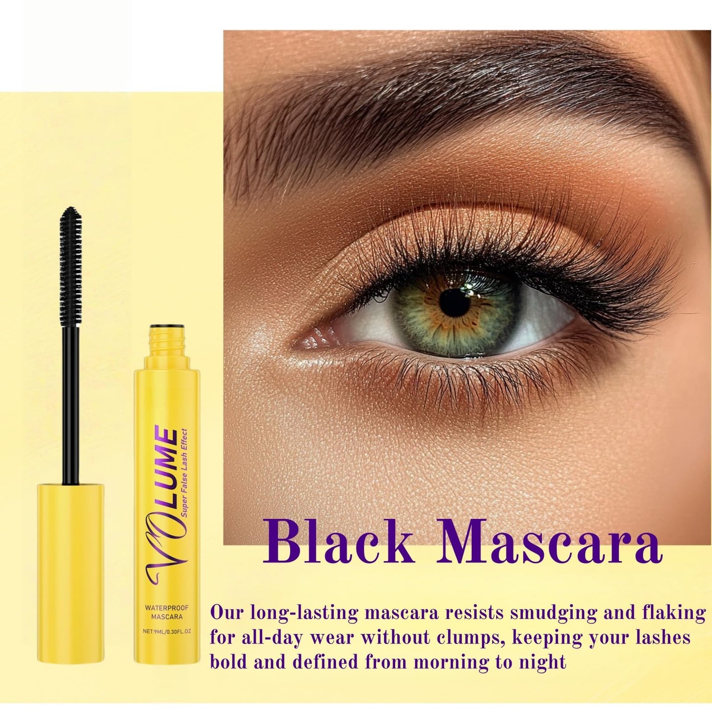 Fankayi Black Mascara,Bu/bble Mascara,Waterproof Long-lasting Ma/scara,Volume and Length Formula for Bold,Long Lasting Non-smudged,Enhances the Natural Look,Creates Thick,Clump-Proof,Well-Defined Lashes