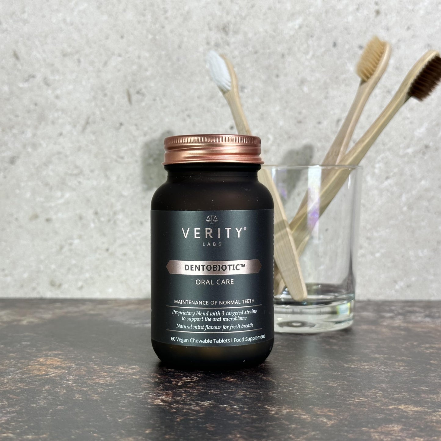 Verity Labs DENTOBIOTIC Dental Probiotics | Oral Probiotics for Adults and Children Over 5 | Gum Health | Vitamin D3, Zinc and L-Lysine | Vegan | 60 Chewable Tablets/Lozenges | Oral Hygiene