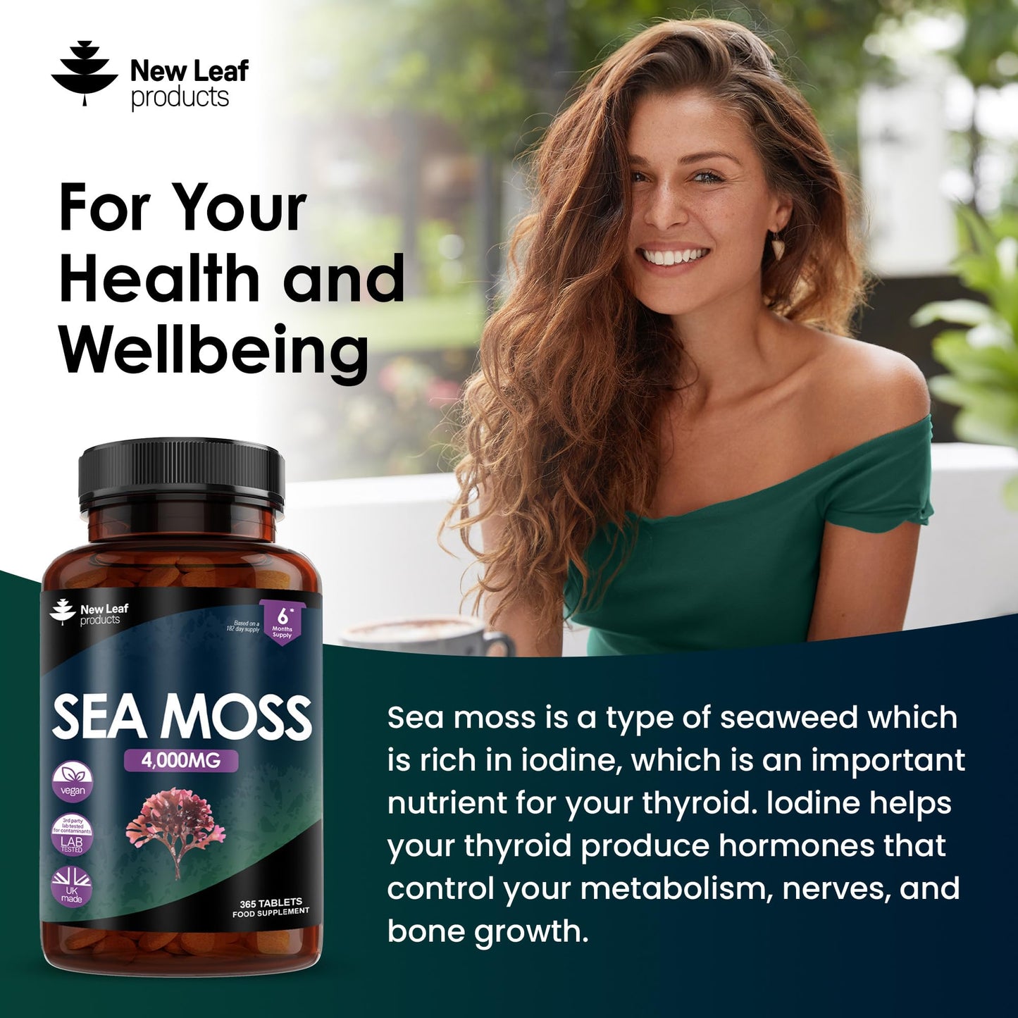 Sea Moss Tablets Extract High Strength 4000mg - Sea Moss Supplement 365 Tablets (not sea Moss Capsule) High Potency - UK Made - Vegan - Non GMO