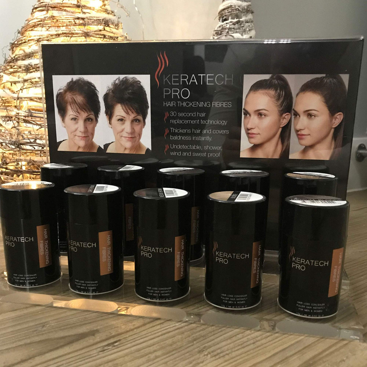 Hair Fibres by Keratech Pro 12ml | Instantly Fuller Hair | Advanced 100% Natural Keratin formula (Black)
