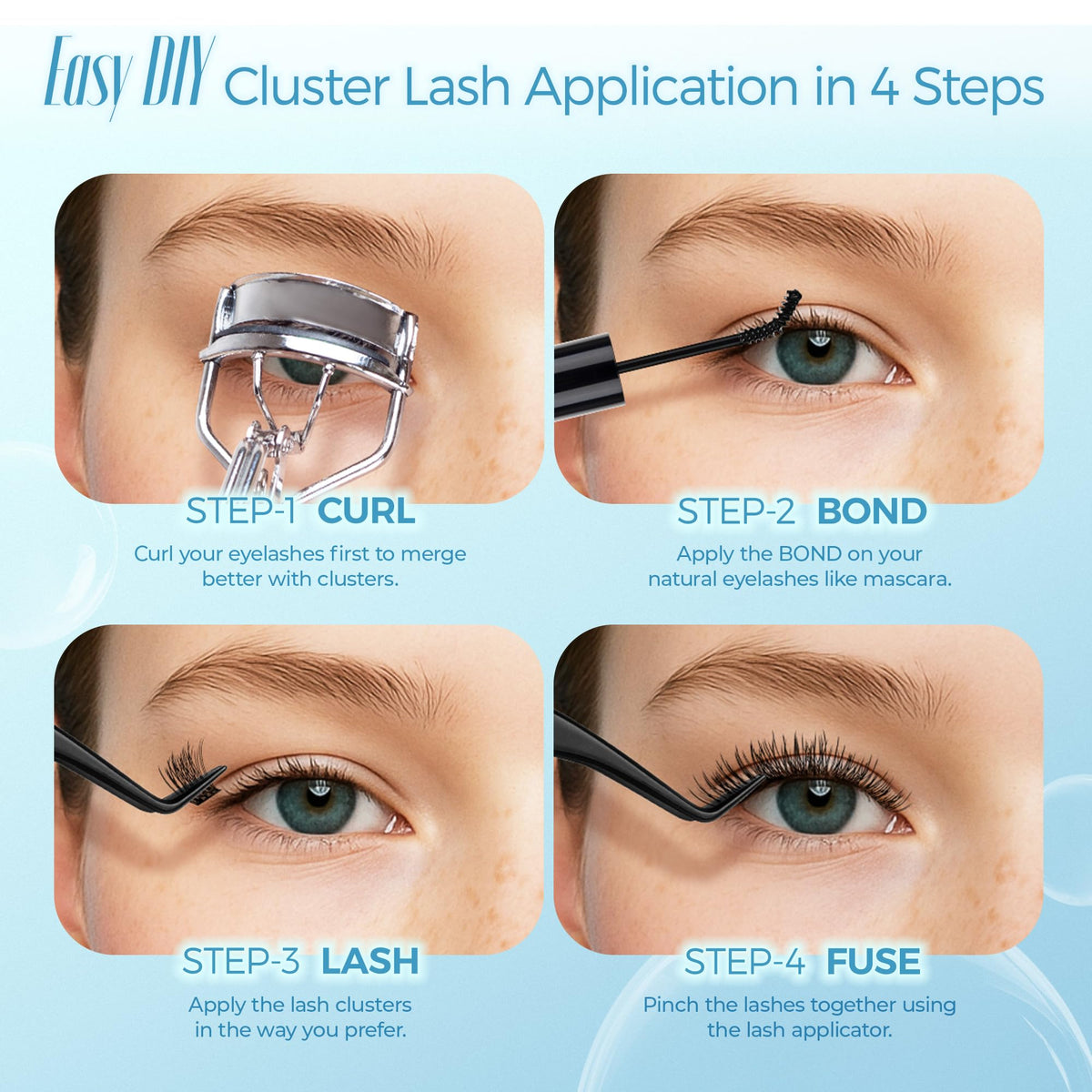 LASHVIEW Cluster Lashes,Lash Clusters Natural Look Cluster Lashes Extensions Super Thin Band & Soft Lashes Reusable 10-16mm MIX (13-N)