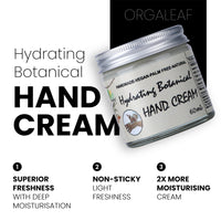 Orgaleaf Hand Cream, Hydrating Botanical Hand Cream, Vegan, Hand Made, Natural, 60 ml