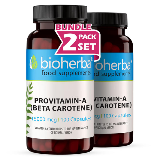 Beta-Carotene 200 Capsules 15000 mcg - High-Potency Provitamin A for Skin and Immune Health by BIOHERBA