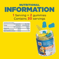 Nutriburst Minions Defence Dynamo Vitamins for Kids - Chewable Vitamins for Immunity & Energy - Vitamin D3, Vitamin C + Black Elderberry Extract - Vegan + Sugar Free - Fruity Flavour - 60 Gummies