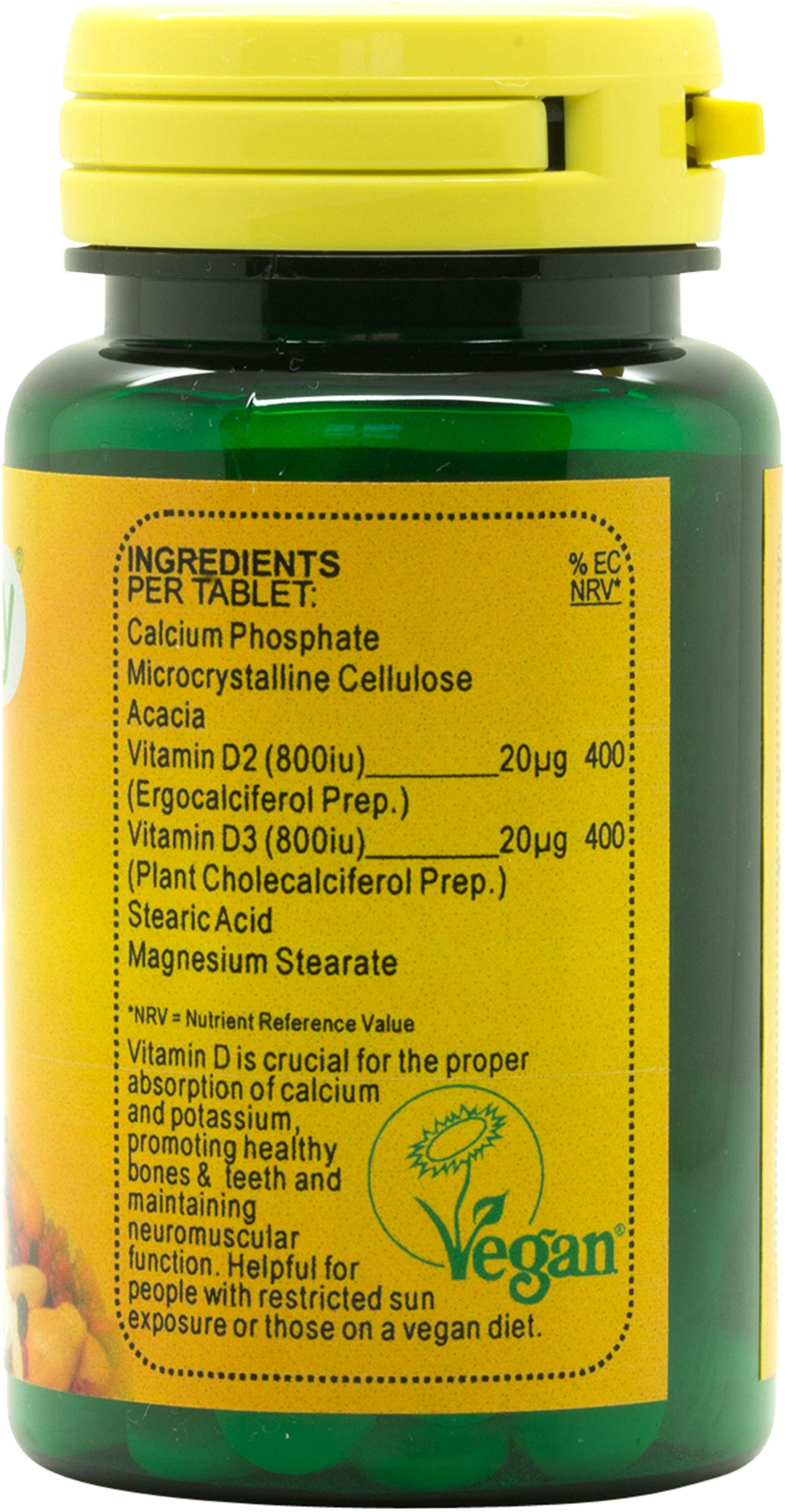 Veganicity Vitamin D 1600 Complex (40µg) : General Well-Being and Joint Health Supplement - 90 Tablets, in a Planet-Friendly 99% Recycled Pot