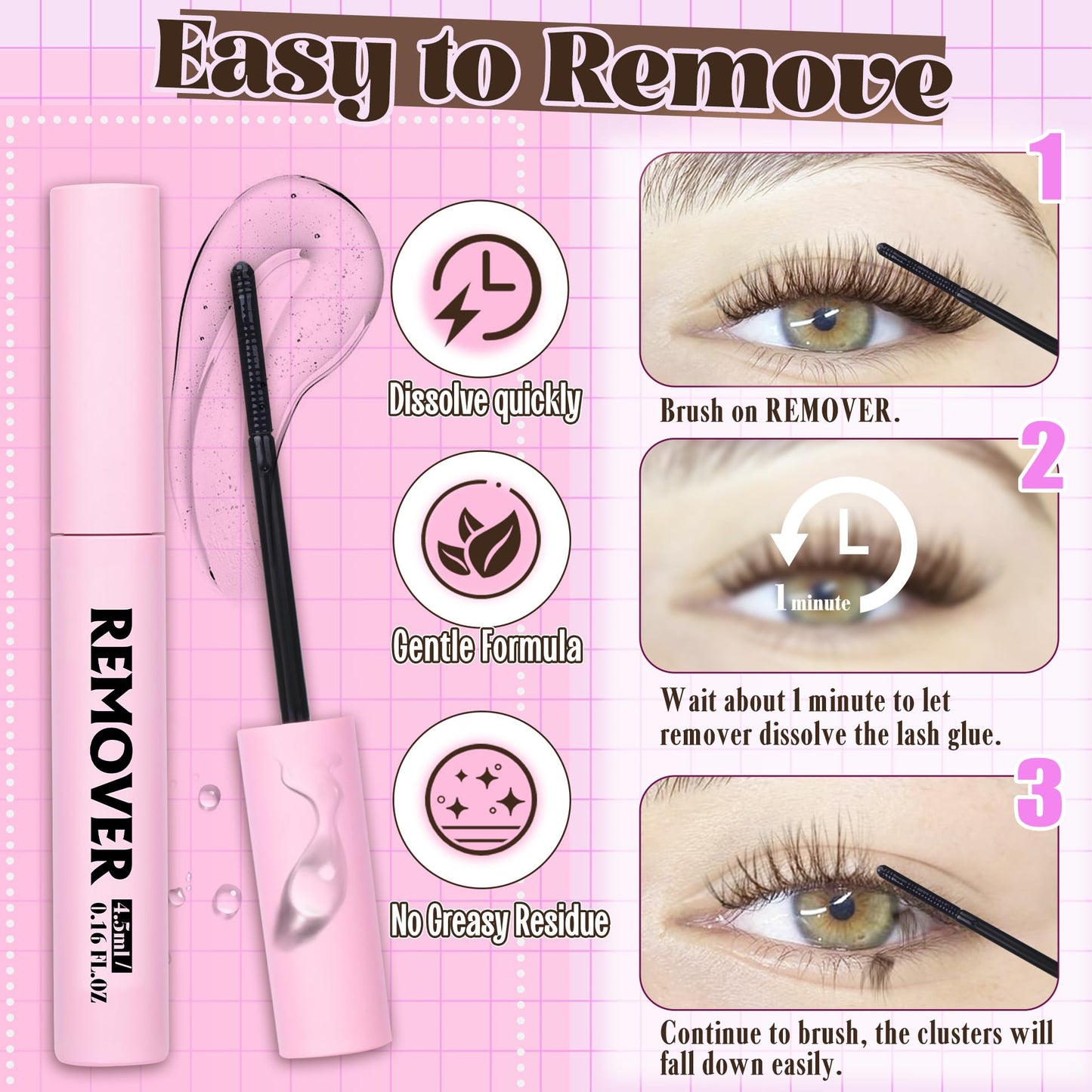 Brown Lash Clusters Kit Dark Brown Eyelash Clusters Gently Fluffy Individual Lashes Kit Natural DIY Lash Extensions Kit Brown Cluster Eyelash Extensions Kit with Lash Bond and Seal, Remover, Tweezers
