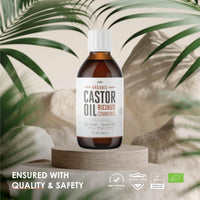 Organic Castor Oil 100ml | 100% Unrefind & Cold Pressed - Hexane Free | for Skin & Hair | Food-Grade & Sustainably Sourced - By Alpha01