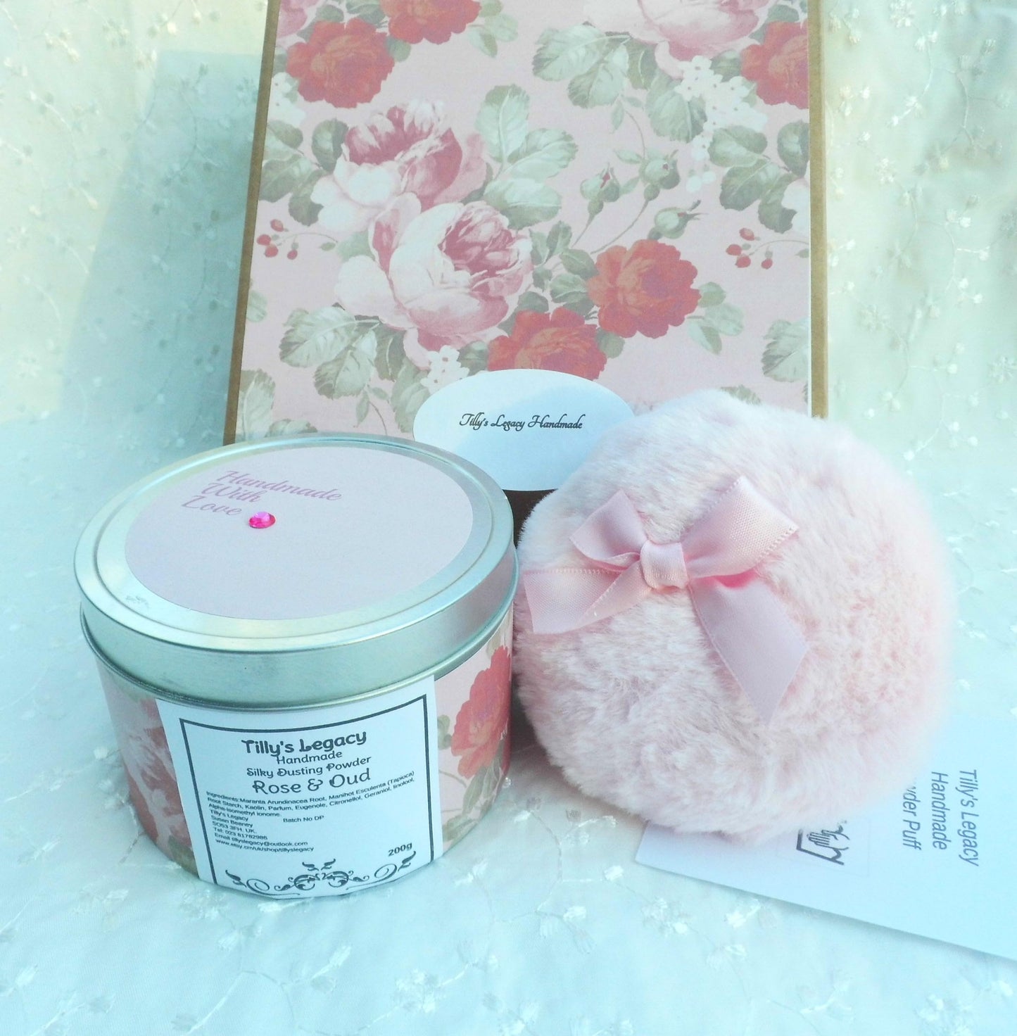 Generic Larger Size 200g Rose and Oud Silky Dusting Powder with a Mini Puff. Talc Free. Gift Boxed. Gift for Her