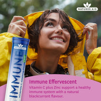 natures aid Immune Effervescent with Zinc & Vitamin C, Natural Blackcurrant Flavour, 20 Tablets, Pack of 1