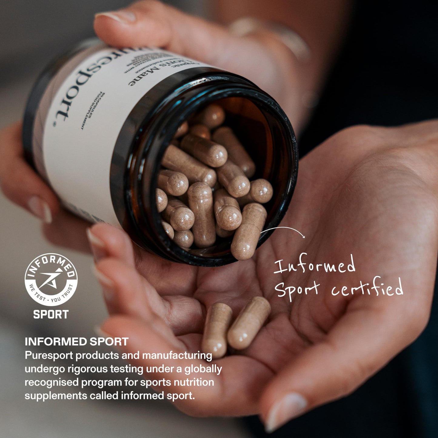 Puresport Lion's Mane Supplement | 60 Capsules | Lion's Mane Mushroom with 30% Polysaccharides | for The Brain Focus, Energy and Memory