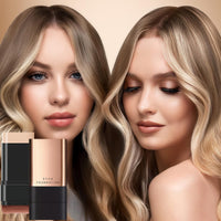 2 In 1 Anti Wrinkle Foundation Stick,Korea Eraser Foundation Stick with Brush,Light Cream Texture,Built-In Brush Exquisite Double,Cover Dark Spot,Suitable for Natural Makeup,Moisturizing(Natural)
