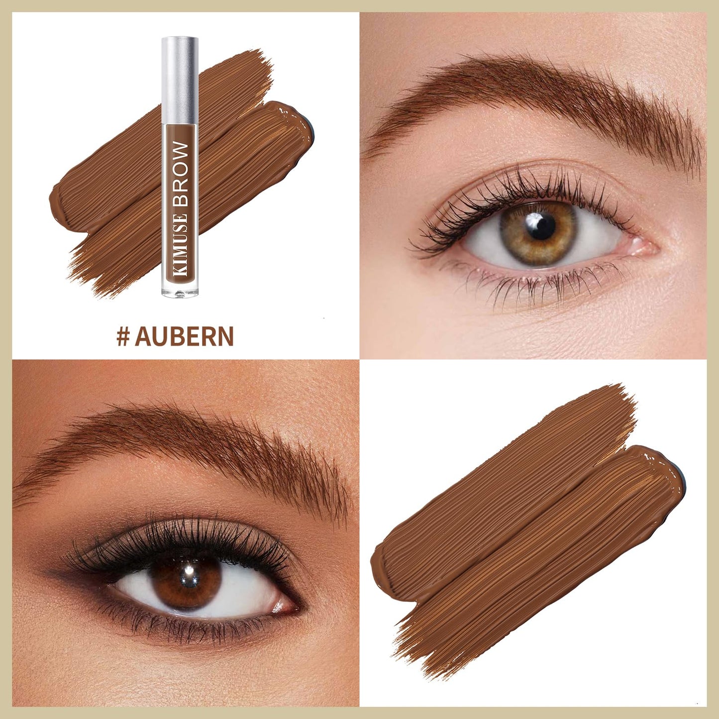 KIMUSE Eyebrow Gel, Eye Brow Tint, Waterproof, Long-Lasting, Smudge-Proof, Transfer-Proof (AUBURN)