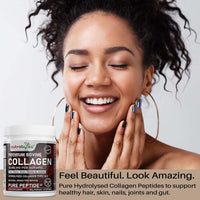 NUTRABYTES Bovine Collagen Peptides Powder 10000mg Type 1 & 3 Unflavoured|19 Amino Acids|High Strength Hydrolysed Protein for Women & Men |Kosher & Halal Certified| Healthy Skin Hair Nails Joints|Keto,Paleo