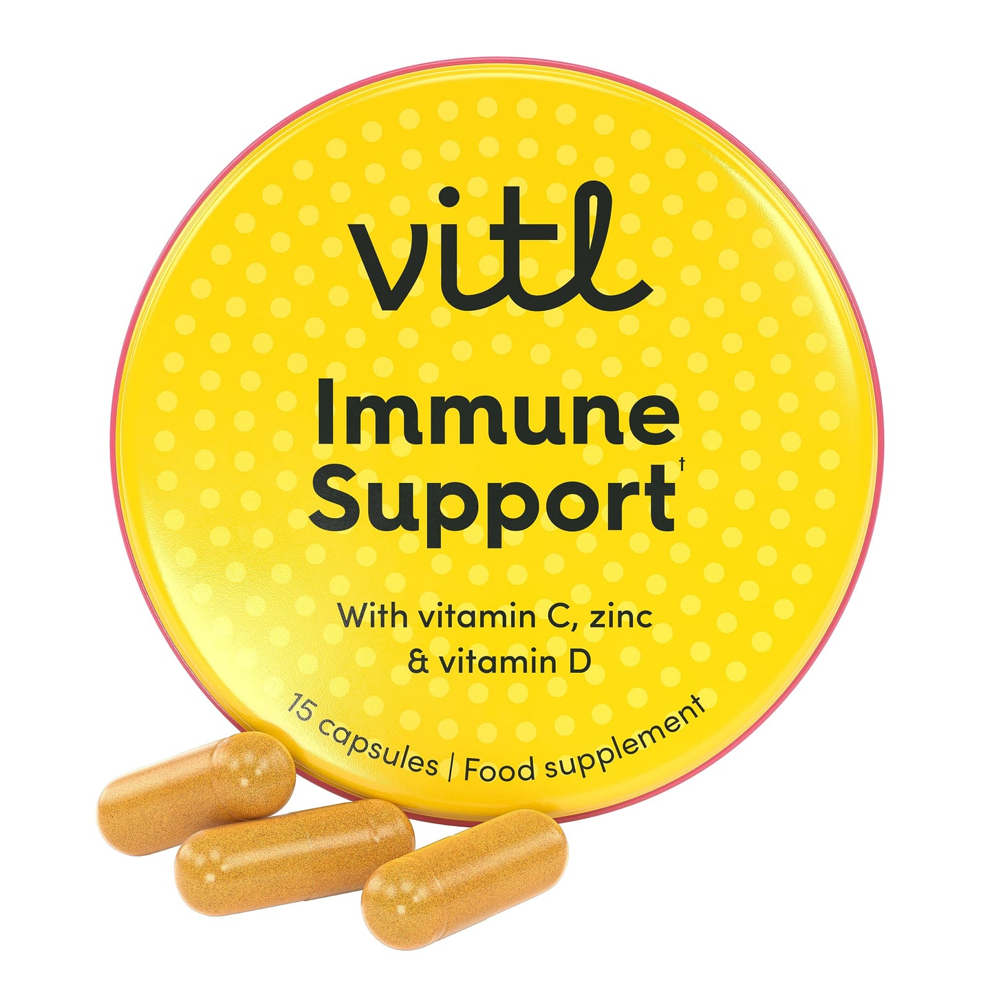 Vitl Immune Support Supplement - 15 Vegan Capsules - with Vitamin D, Vitamin C, B Vitamins, Zinc, Turmeric & Elderberry Extracts