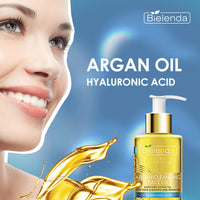 Bielenda Argan Face Oil - Essential Face Treatment Effectively Cleans And Removes Makeup Deeply Moisturizes And Smoothes The Skin Anti-Age Effect - Argan Cleansing Face Oil With Hyaluronic Acid - 140 ml