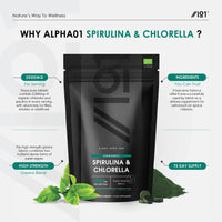 Organic Spirulina & Chlorella 2000mg - 300 Tablets - Broken Cell Wall - Pure Formula Supplement with No Additives (75 Day Supply) by Alpha01
