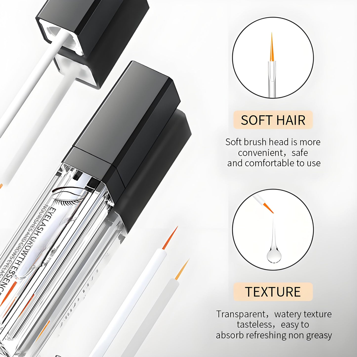 Generic Serum for Longer Fuller Lashes - Natural Lash Enhancer with Nourishing Formula & Easy Applicator Brush