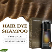 OunTechGlory 3-in-1 Instant Hair Dye Shampoo - Light Brown, Polar Hair Dye, Semi Permanent Dye, Color Treated & Grey Coverage Shampoo