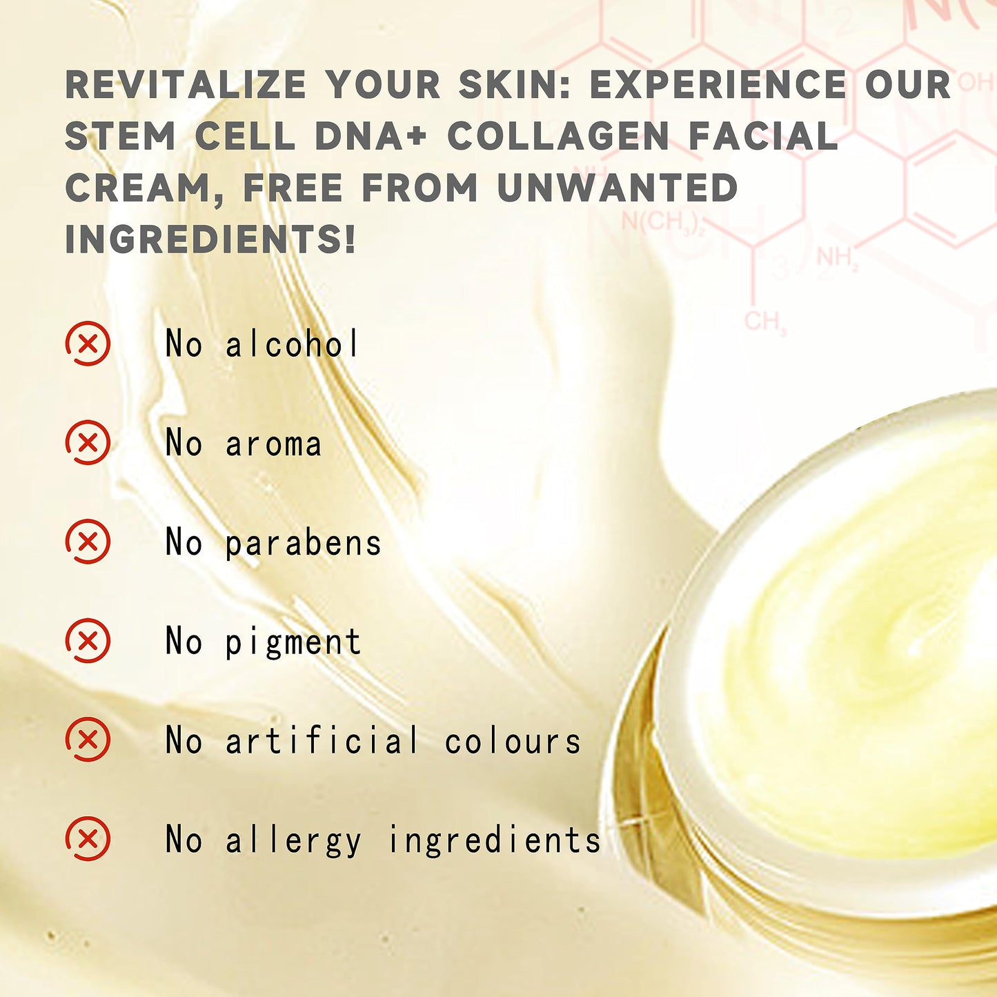 PrimeCove - Stem Cell DNA+ Collagen Facial Cream (50g) | Hydrate, Combat Aging & Soothe | Powerful Ingredients - Grape Fruit Cell Extract, Hydrolyzed Collagen & More