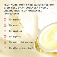 PrimeCove - Stem Cell DNA+ Collagen Facial Cream (50g) | Hydrate, Combat Aging & Soothe | Powerful Ingredients - Grape Fruit Cell Extract, Hydrolyzed Collagen & More