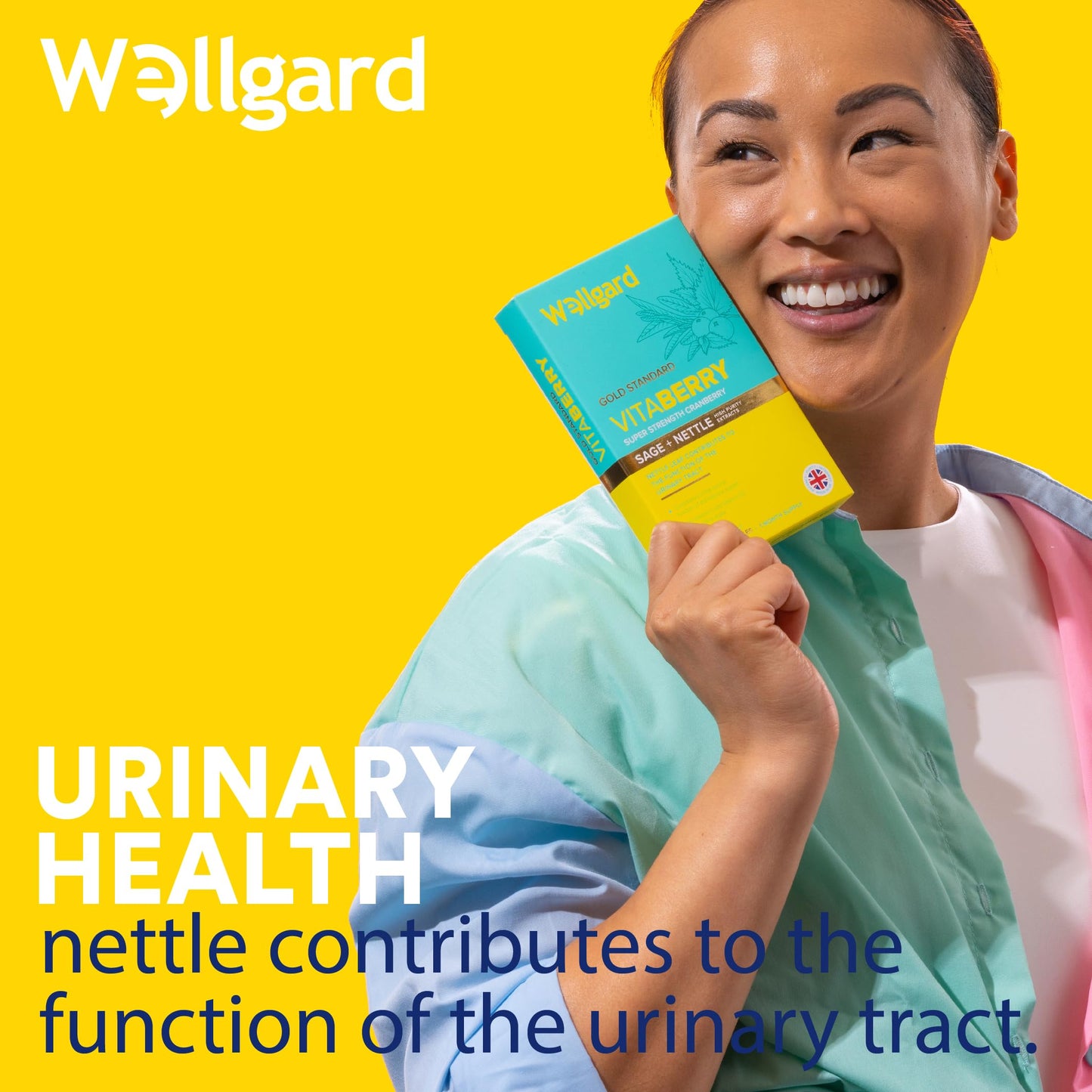 Wellgard Vitaberry for Women's Urinary Tract 60 Capsules - Proanthocyanidin-Rich Cranberry Capsules High Strength with Sage & Nettle Leaf, Vegan, Made in UK