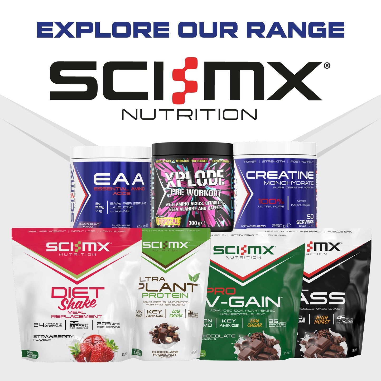 SCI-MX Total Protein Powder • Lean Muscle • Strawberry Flavour • 450g