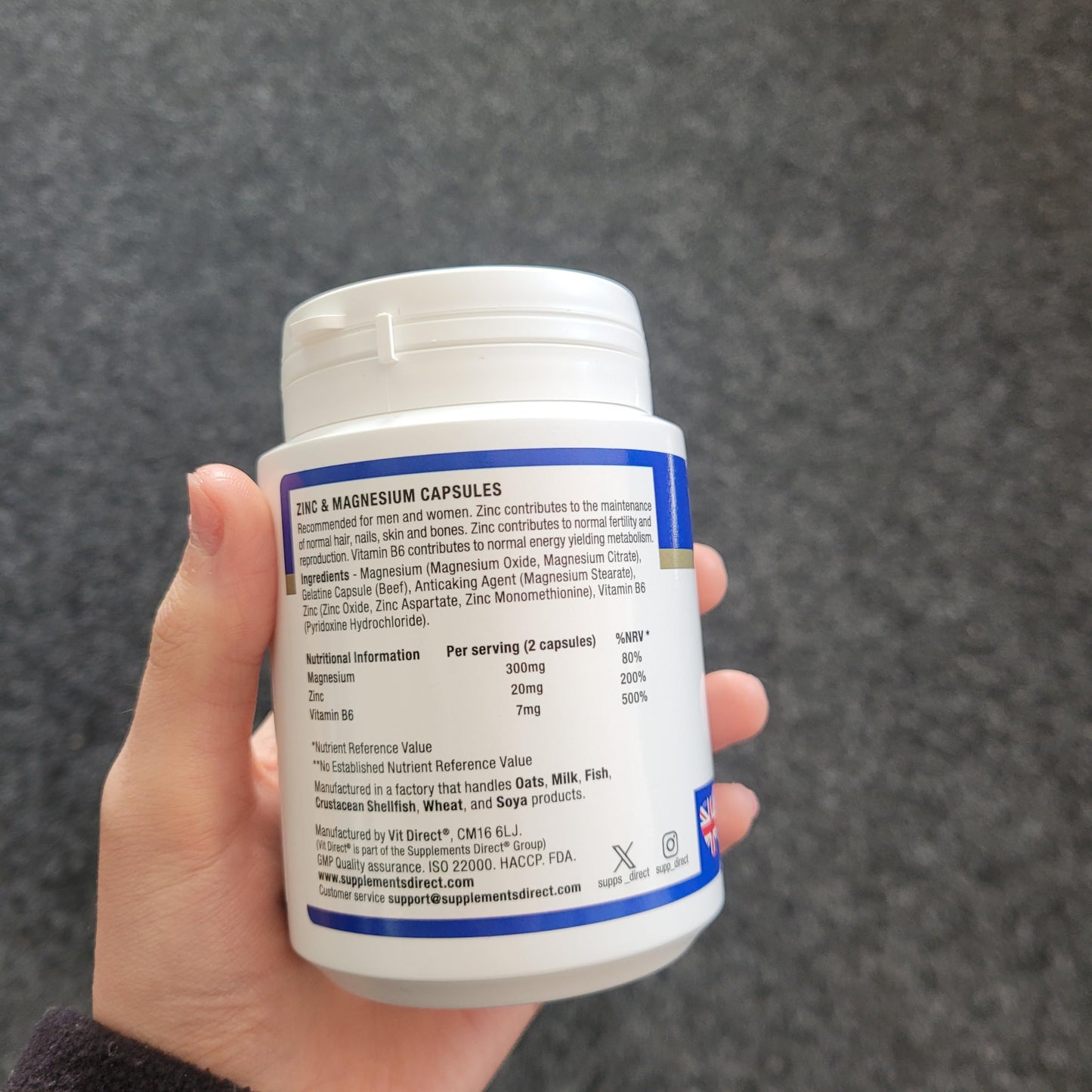 R&C Components Ltd Zinc & Magnesium Capsules with Added Vitamin B6, Supporting Immunity and Reducing Fatigue (90 Capsules)