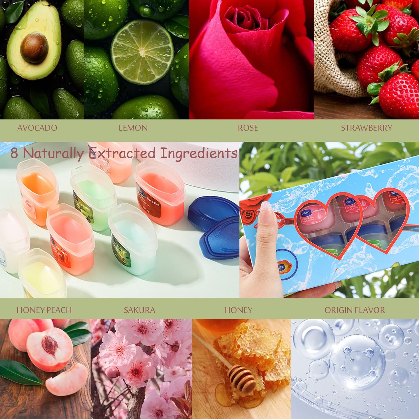 Lip Balm Set-Lip Balm Multipack Make Up Set Natural Moisturizing Cracking Lip Lipbalm Chapstick Gifts For Women Skincare Lip Care Lip Balm Kids (8PCS)