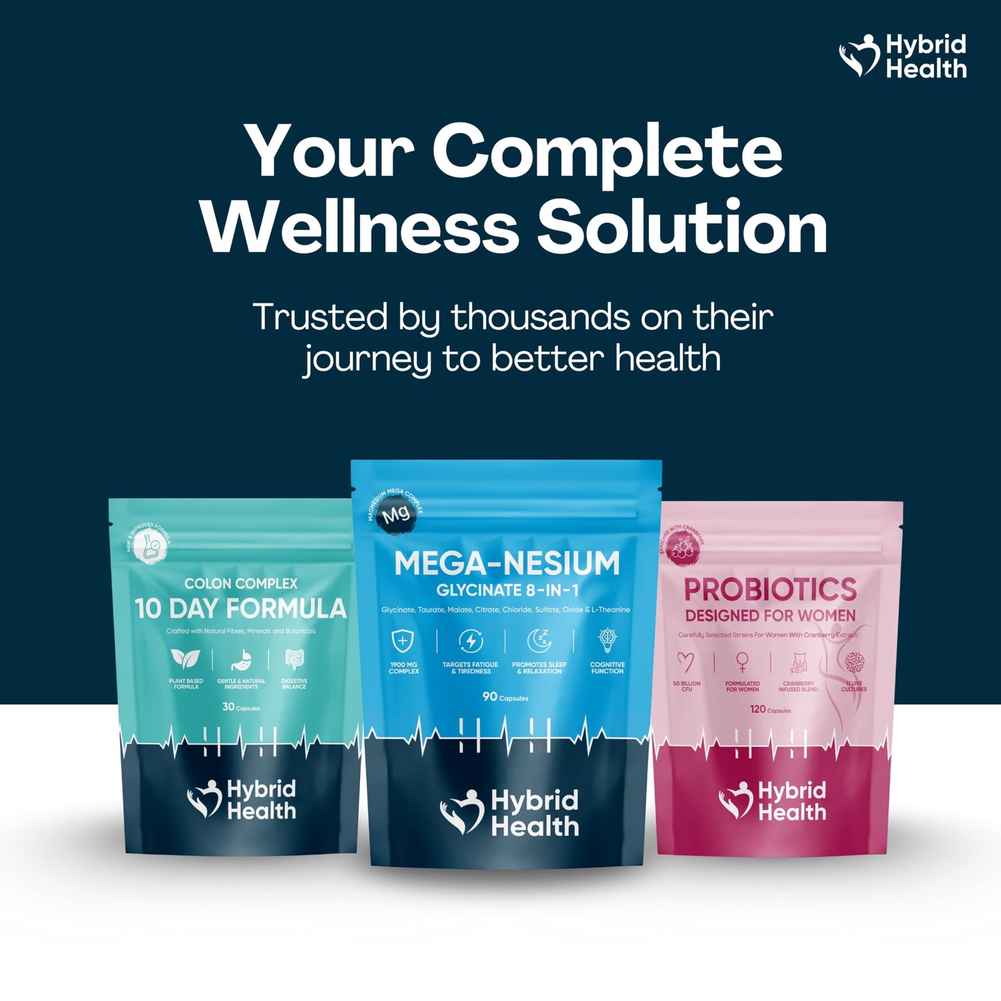 Hybrid Health Colon Cleanse 10 Day Detox Supplement for Men & Women - 30 Vegan Gut Cleanse Capsules, New & Improved Formula