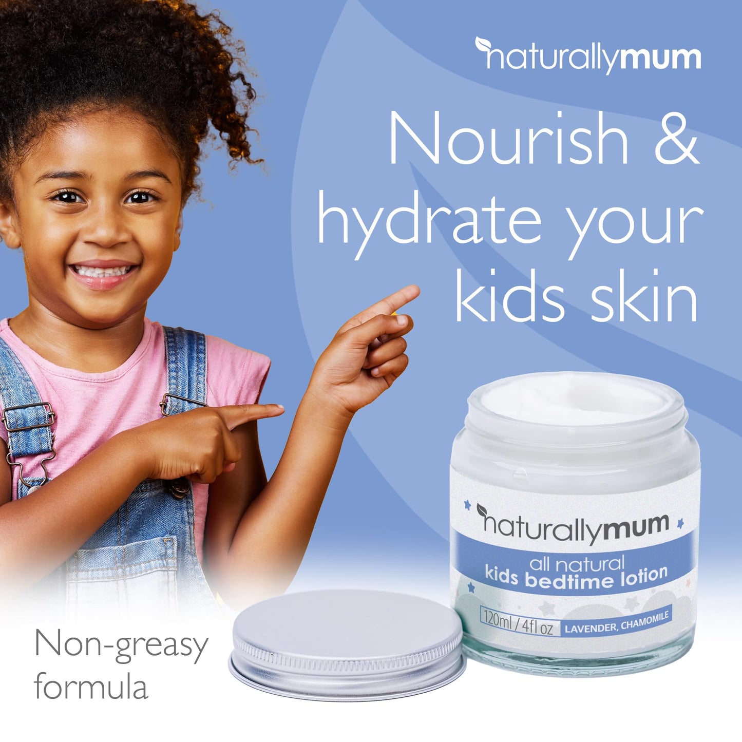Kids Magnesium Bedtime Lotion for Better Sleep | All-Natural Sleeping Aid for Children | Alternative to Melatonin | Lavender & Chamomile Essential Oil | 120ml