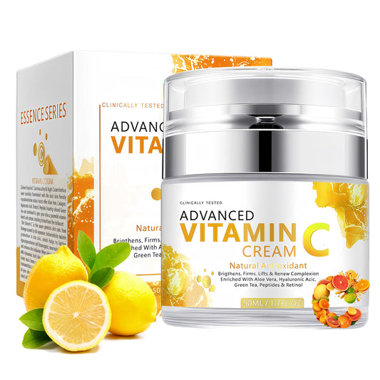 AurolaGlow Vitamin C Cream with Hyaluronic Acid & Vitamin E–Anti Aging Day & Night Face Moisturiser for Women & Men,Hydrate & Plump &Whitening.Even Skin Tone, Boost Collagen, Reduce Fine Lines for Skin Care