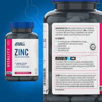 Applied Nutrition Zinc - 15mg Strength Supplement for Normal Immune System Function, Bones, Hair, Skin & Nails, Made in The UK, Vegan (90 Tablets - 3 Months Supply)