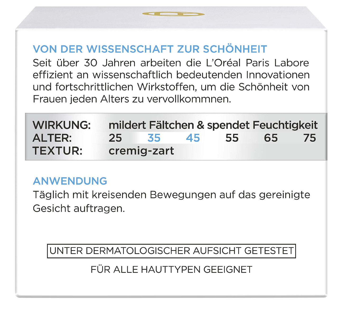 L'Oréal Paris Moisturising Care for the Face, Nourishing Anti-Ageing Cream with Collagen Biospheres, Reduces Wrinkles and Moisturises 24H Anti-Wrinkle Expert 35+, 1 x 50 ml
