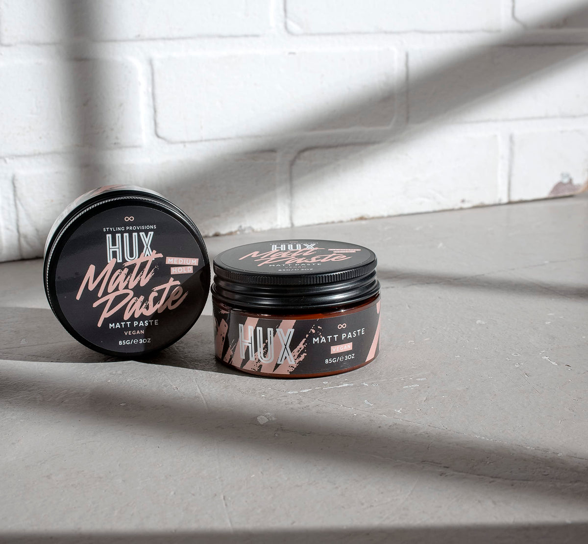 HUX Matt Paste, an all-round styling hair paste product, for accentuating curls and adding texture to any hairstyle. 85g