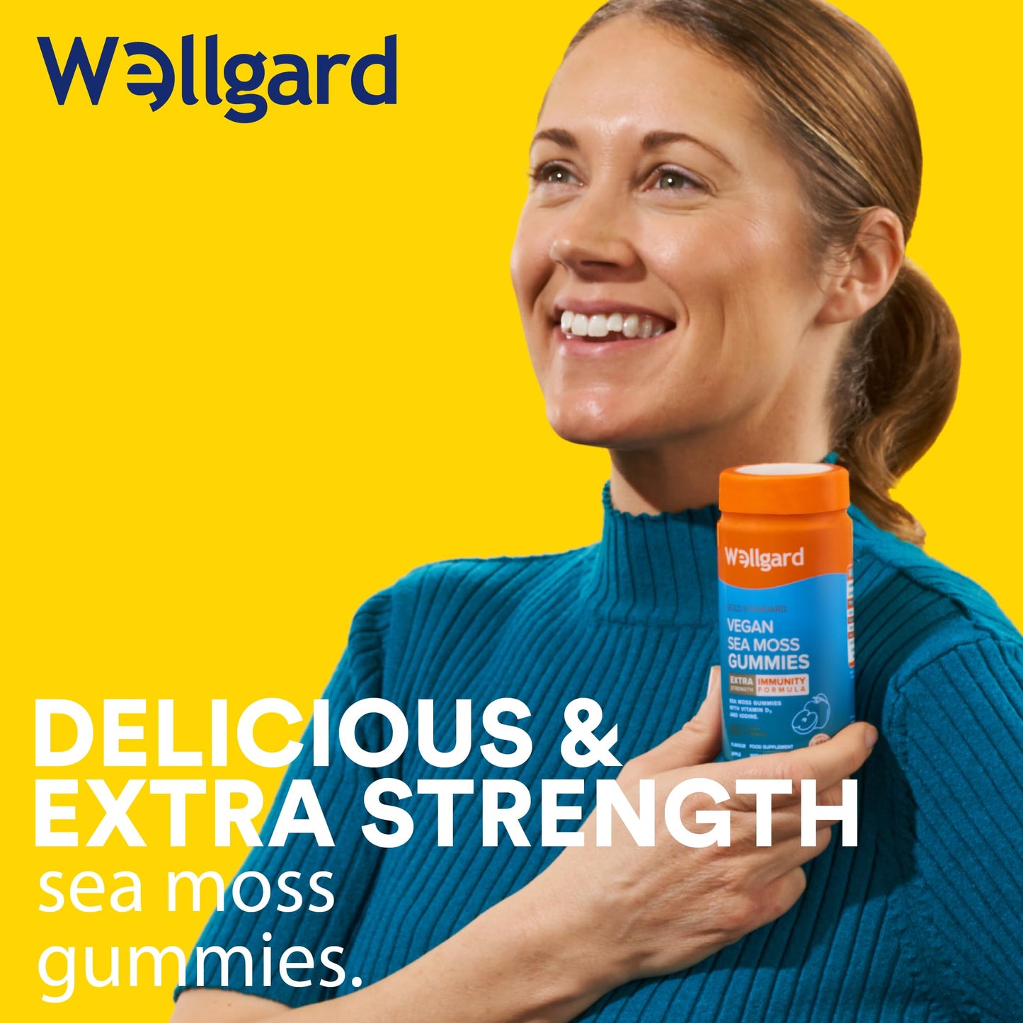Wellgard Vegan Sea Moss Gummies, Formulated for Immunity with Iodine, Vitamin D3, Vitamin C, 60 Gummies