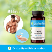 Amino Acid Complex Capsules - Essential Amino Acids Supplement 100 Capsules by BIOHERBA