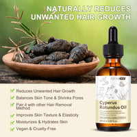 Frovetani Cyperus Rotundus Oil, Natural Cyprus Oil, Reduces Unwanted Body Hair, Smooth Skin & Hair Removal, Reducing Body Hair Growth, Moisturizing & Soothing for All Skin Types, 2.02 oz (2)