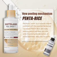 ANGEL SILK Peel Shot Glow Rice Ampoule Duo -Serums for Brightening Exfoliating and Moisturizing - Suitable for All Skin Types Contain AHA + BHA, Niacinamide 