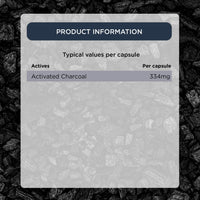 Healthspan Activated Charcoal (90 Capsules) | Contributes to Reduced Flatulence After Eating | 334mg Activated Charcoal per Capsule | Natural Source from Coconut Shells | Vegan