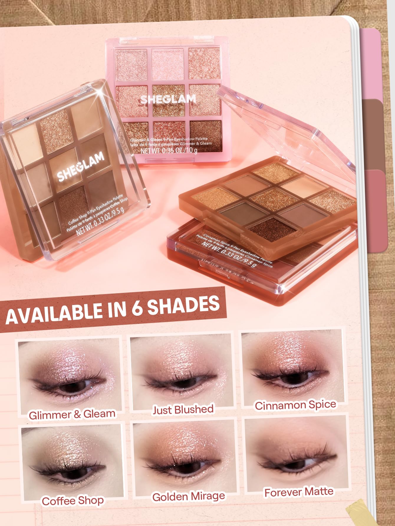 SHEGLAM Eyeshadow Palette 9-Color Ultra-pigmented Shimmer & Matte Shades, Vegan & Cruelty-free-Forever Matte