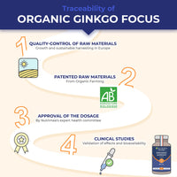 Memory Complex & Concentration - with Patented Cognivia Extract - Boosts Cerebral Performance - Ginkgo Biloba & Sage - Organic Focus - 90 Vegan Capsules - Nutrimea - Made in France