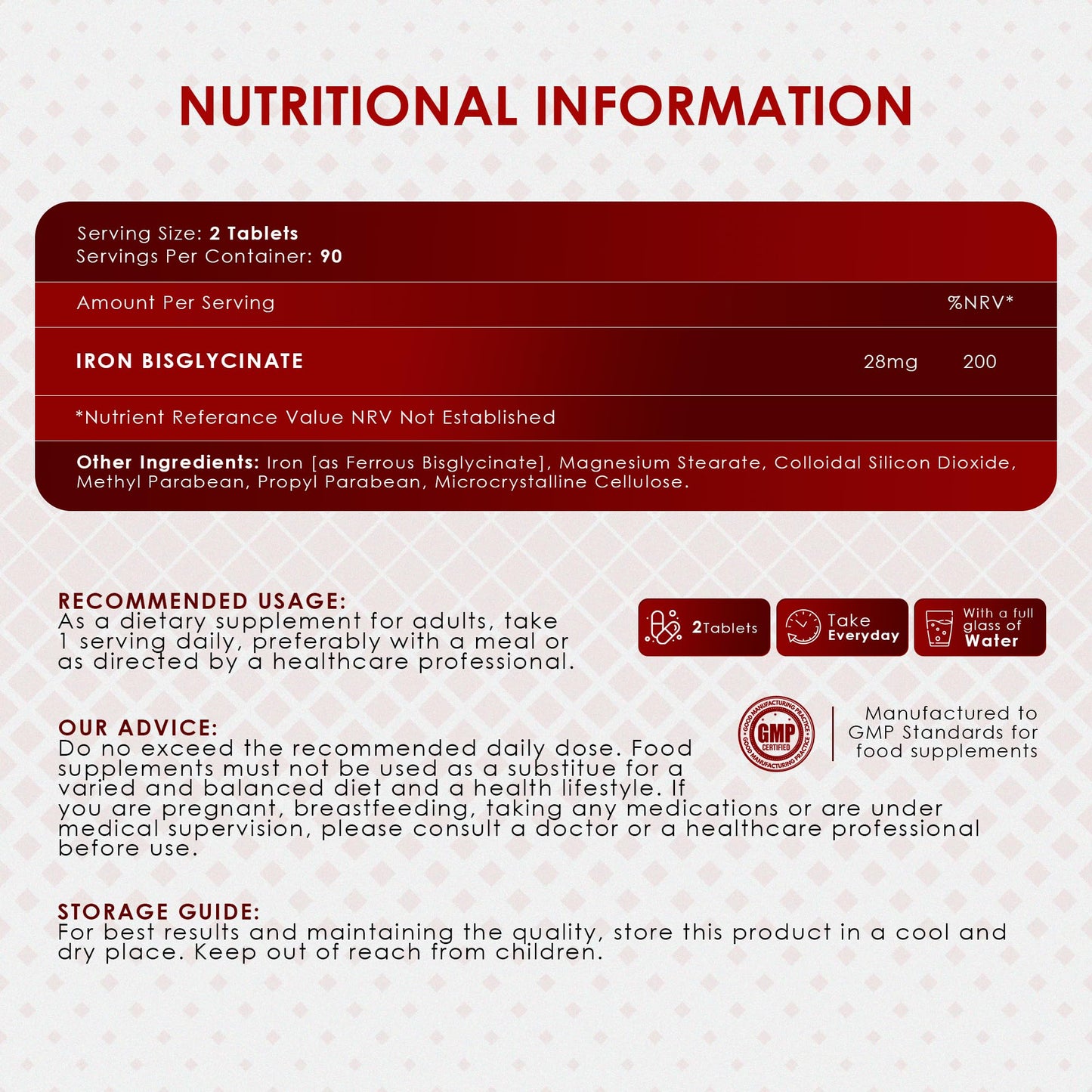 AMBROSIAL Ambrosial Iron Bisglycinate high Absorption Iron Supplements 28mg- Gluten Free Iron Supplements, Tiredness and Fatigue High Strength Iron Tablets | Iron Supplements for Women and Men- 180 Tablets