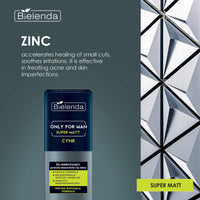 Bielenda Only For Men - Ultra-Light Formula Regulates Sebum, Matifies The Skin Shrinks Pores And Reduces Shine Of The Skin - Only For Men Gel Super Mat - 50 ml