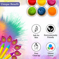 Generic 6 X100gms Holi Coloured Powder for Colour Run, Gender Reveal and Various Art